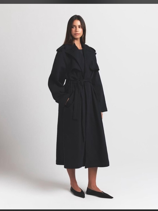 SKIMS Jackets & Blazers - SKIMS Onyx Oversized Boyfriend Fleece Trench Coat Size Large NWT